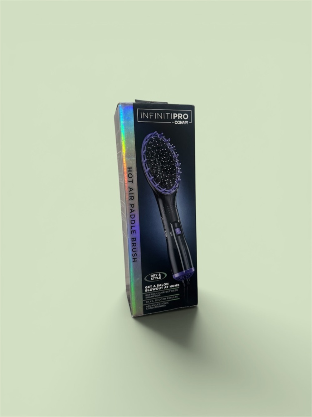 InfinitiPRO by Conair Hot Air Paddle Brush - Black & Purple